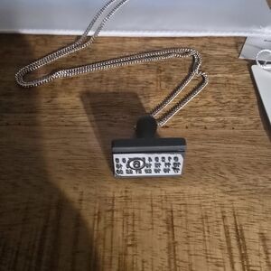 MM6 Maison Martin Margiela Silver Necklace with Black Pendant